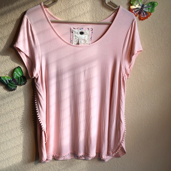 Cupio Blouse with PomPom trim detail on front and sides, Pink, Large, pre-owned - Picture 14 of 14